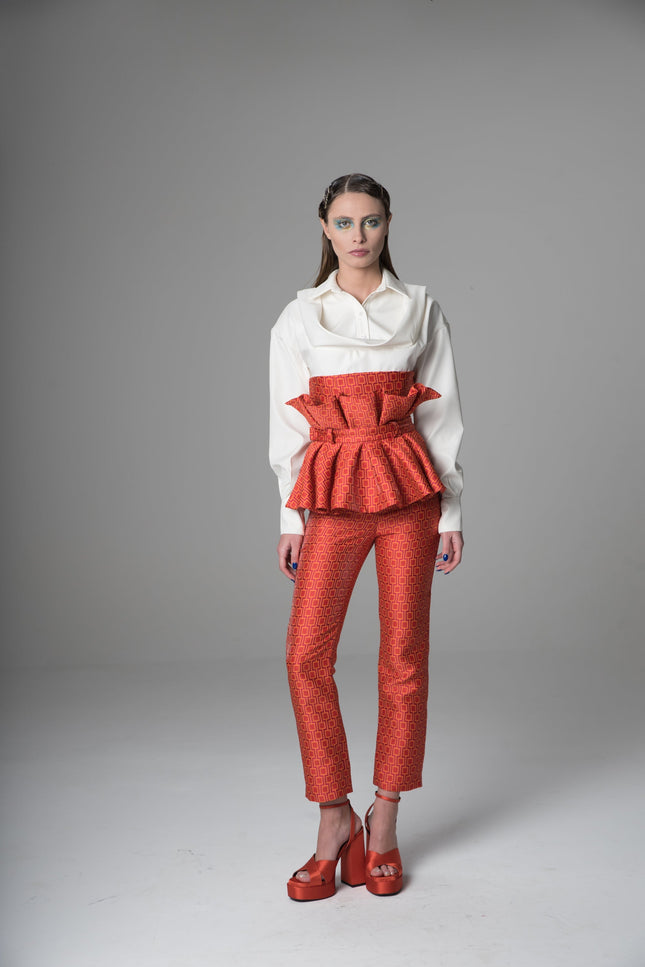 Psychedelic Overdose | Ruffle Straight Trousers