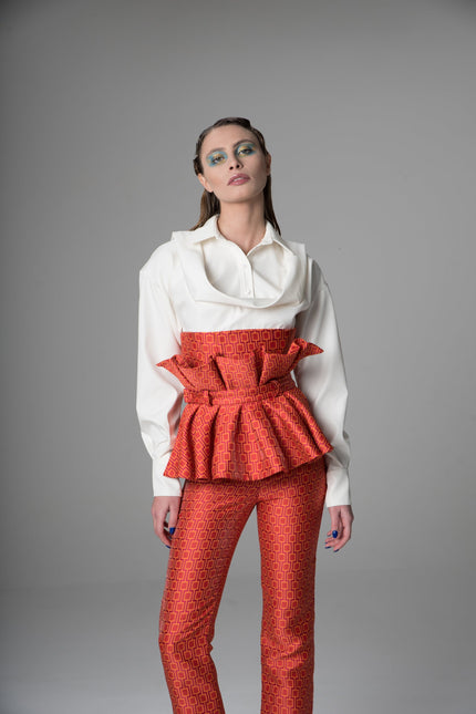 Psychedelic Overdose | Ruffle Straight Trousers