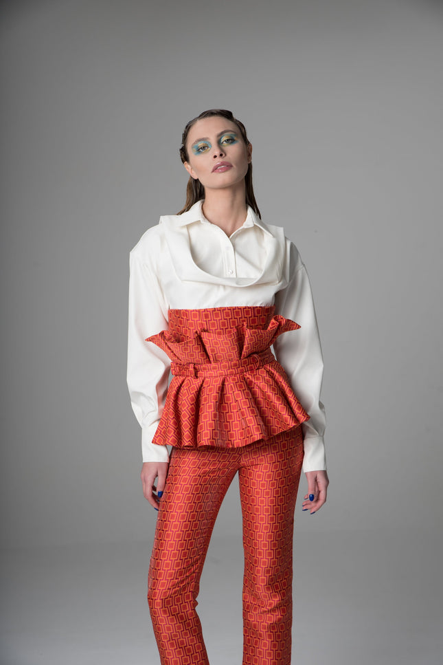 Psychedelic Overdose | Ruffle Straight Trousers