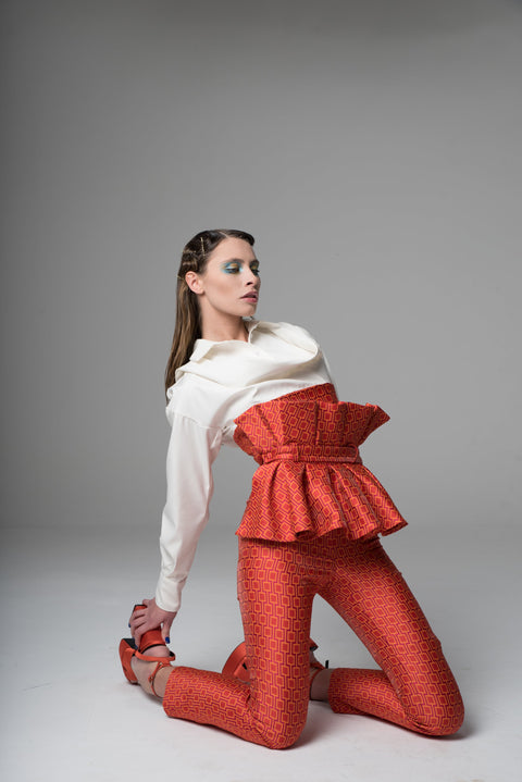 Psychedelic Overdose | Ruffle Straight Trousers