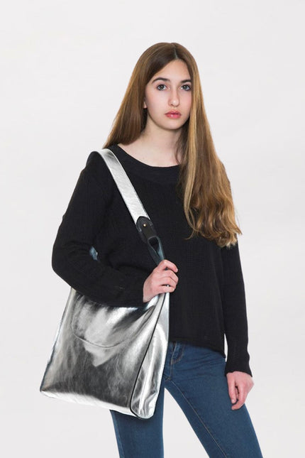 JUAN-JO I Bolso Metalizado Plateado T-Shirt