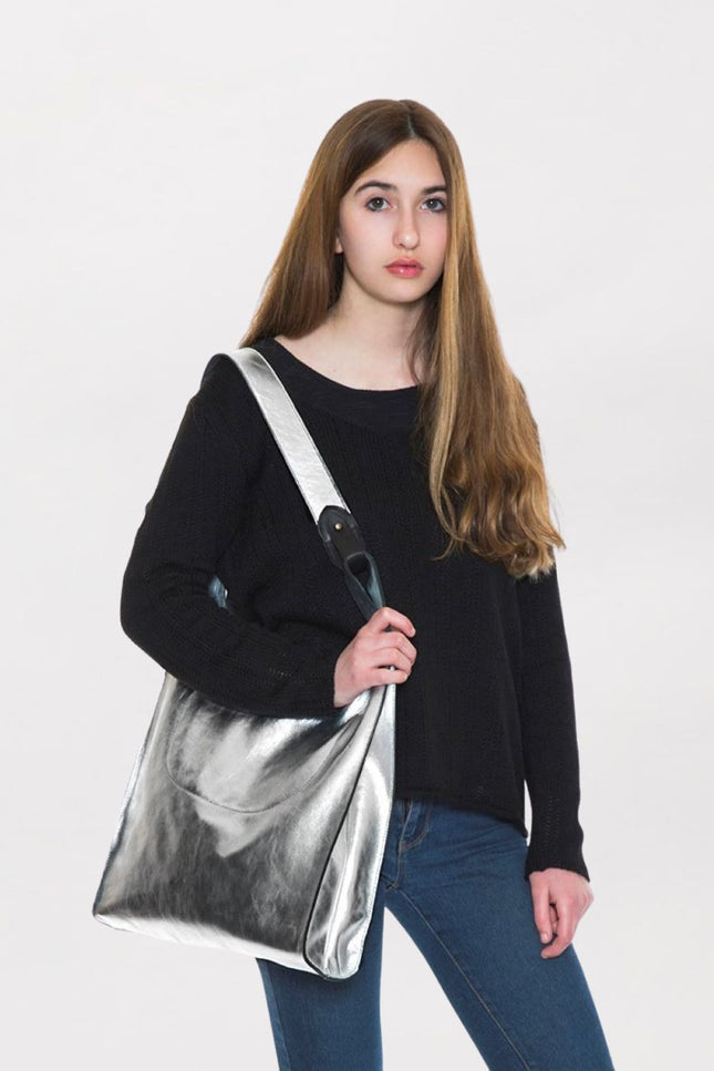 JUAN-JO I Bolso Metalizado Plateado T-Shirt