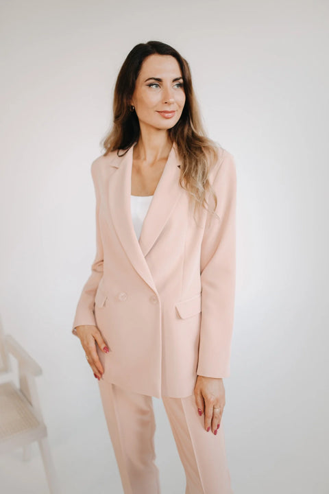 Etanna I Double-breasted Blazer Peach