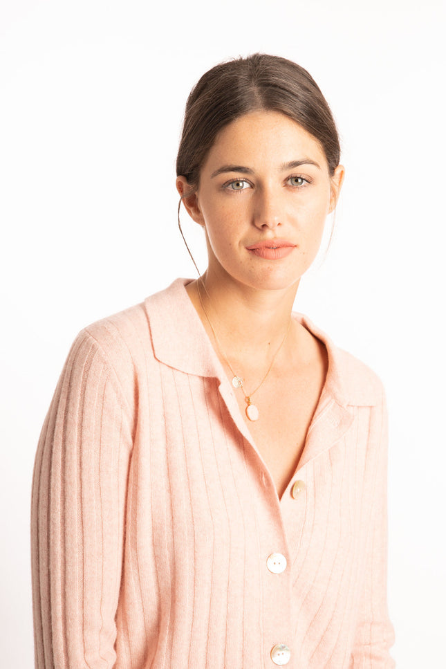 Bel Cashmere | Cardigan Charlotte rosa empolvado