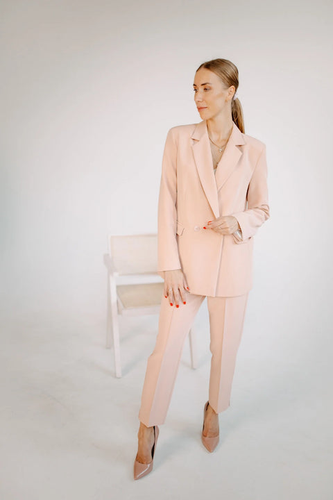 Etanna I High-Waisted Trousers Peach