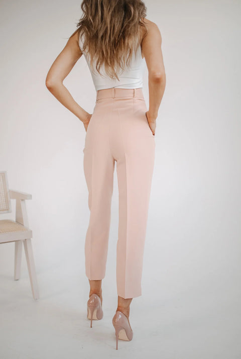 Etanna I High-Waisted Trousers Peach