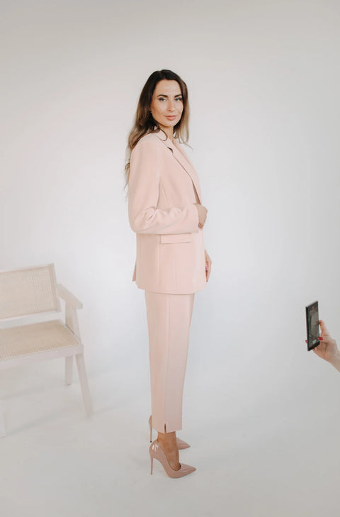 Etanna I High-Waisted Trousers Peach