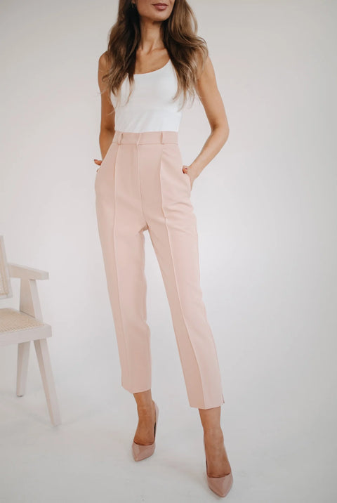 Etanna I High-Waisted Trousers Peach