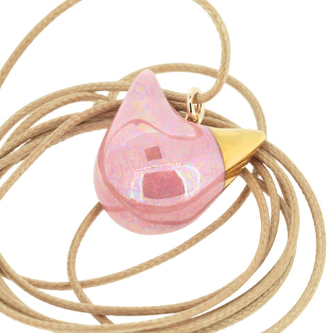 CJ·314 | The Pink Cat Necklace With Golden Ear