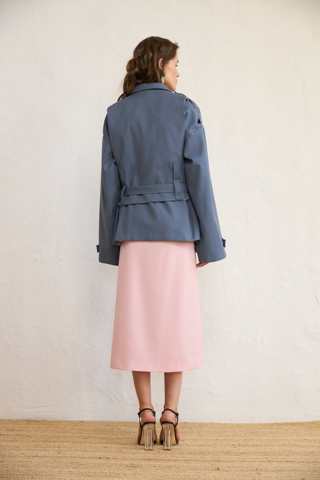 virgin wool pinl skirt 