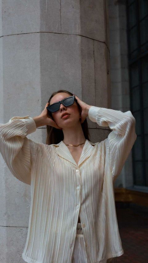 BÚDZIKO | Koszula Plisowana Amelia Kremowa