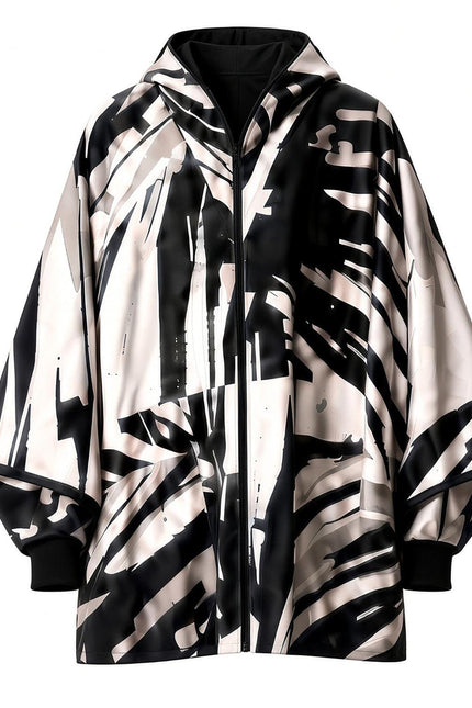 High-Tech Rain Poncho – Black & White