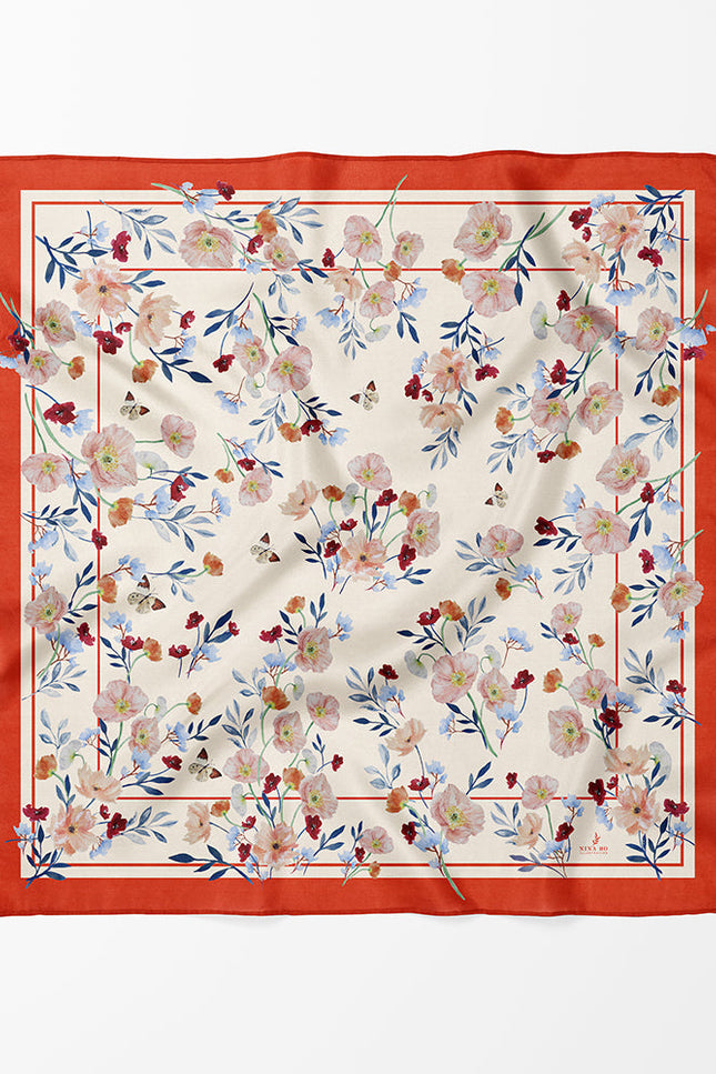 Nina Ho | Poppy Valley Double-Sided Silk Scarf