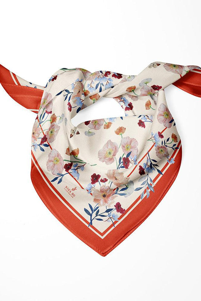 Nina Ho | Poppy Valley Double-Sided Silk Scarf
