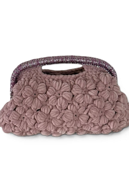 Springmoonatelier | Handmade Velvet Floral Handbag – Statement Crochet Bag