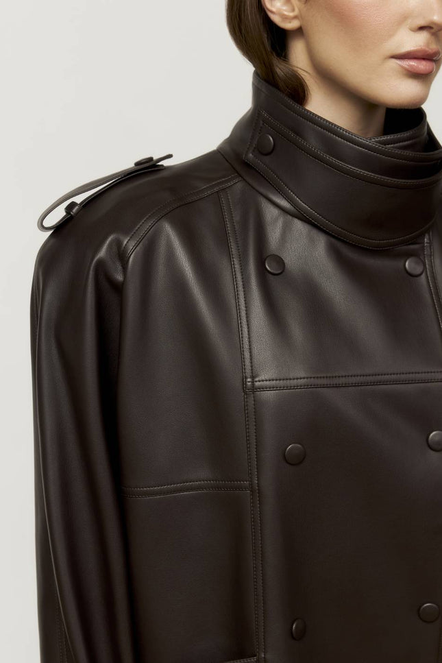 Kolosova | Chocolate Double-Breasted Jacket