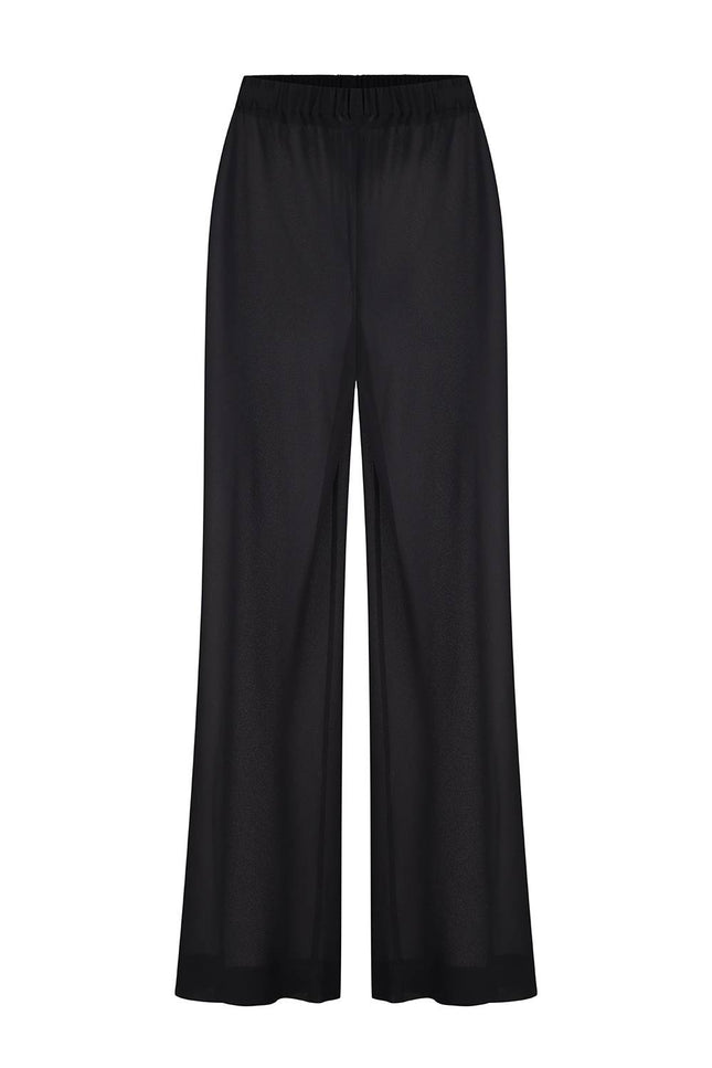 Kolosova | BLACK CHIFFON TROUSERS