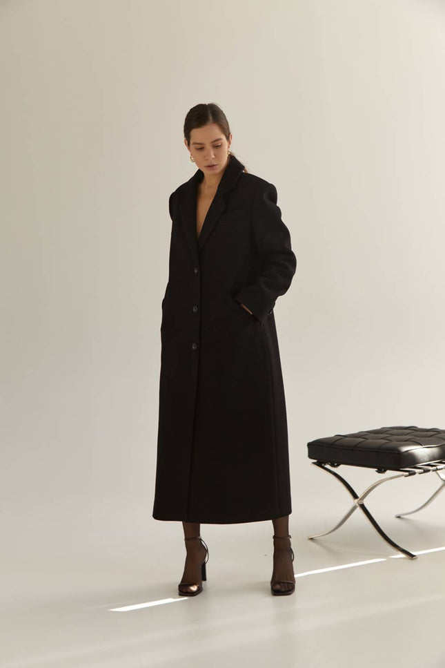 Kolosova | Black single-breasted coat