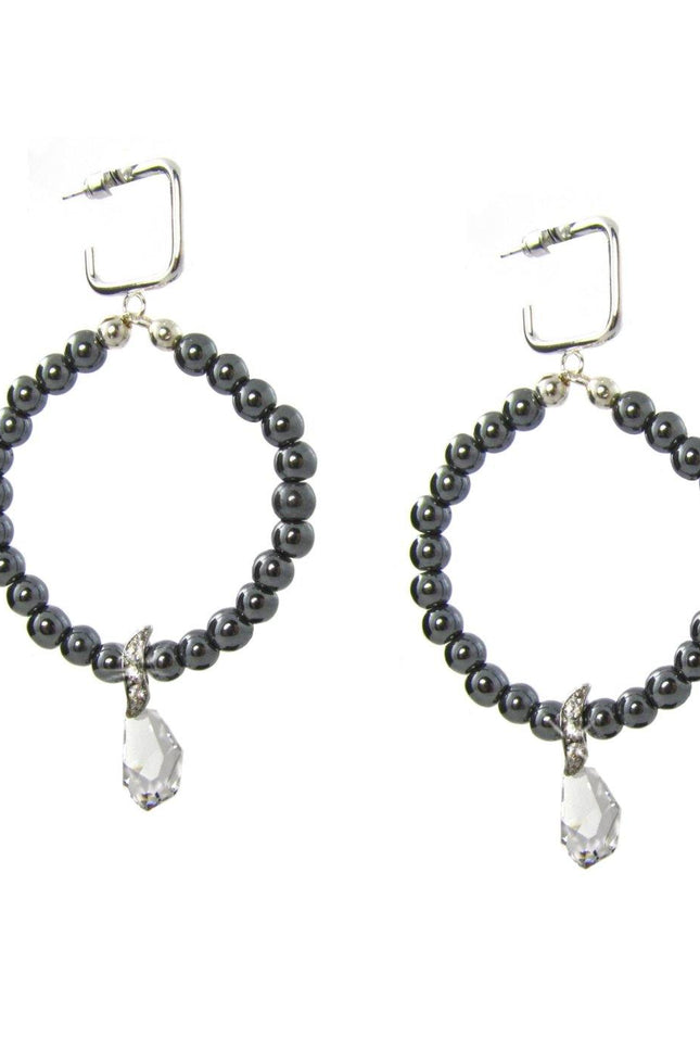 Maria Moyseos | DENA Hematite Hoop Earrings
