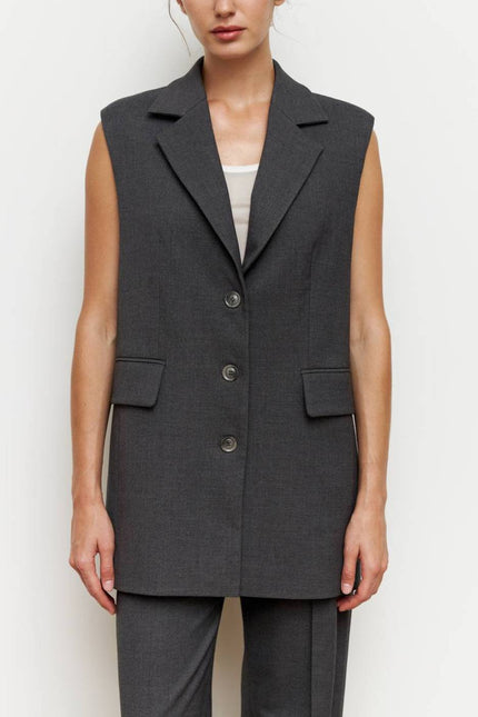 Kolosova | GRAPHITE VEST WITH STRAIGHT CUT
