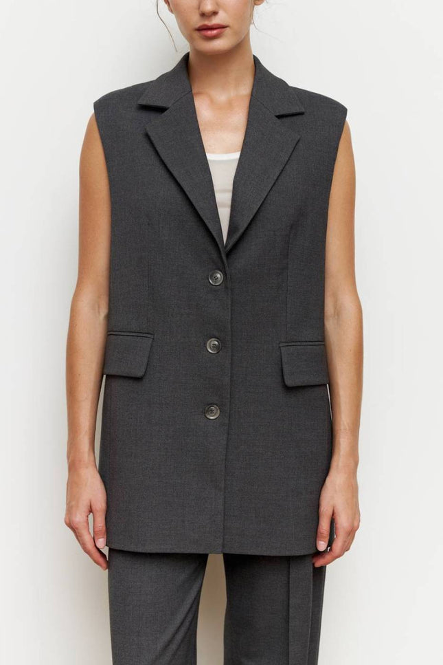 Kolosova | GRAPHITE VEST WITH STRAIGHT CUT