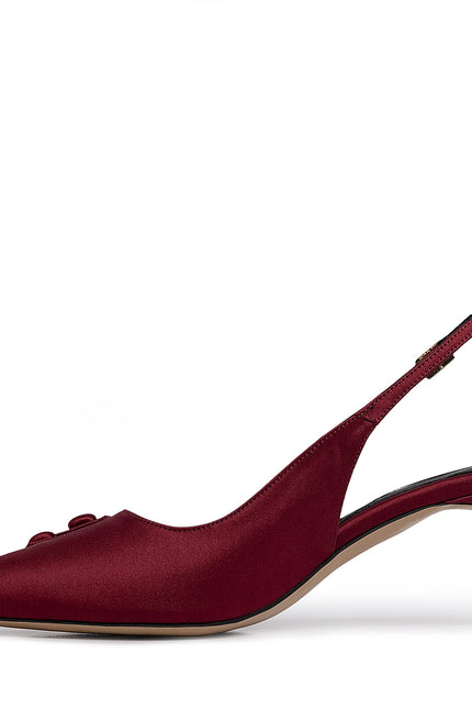 Sottovoce Pantofi Slingback din Satin Bordeaux