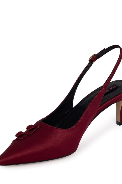 Sottovoce Pantofi Slingback din Satin Bordeaux