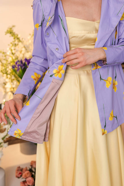 Lilac Joy lightweight lilac waterproof spring short coat for women