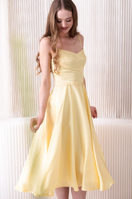 RainSisters | Fit and Flare Dress in Yellow | Vanilla Sunbeam