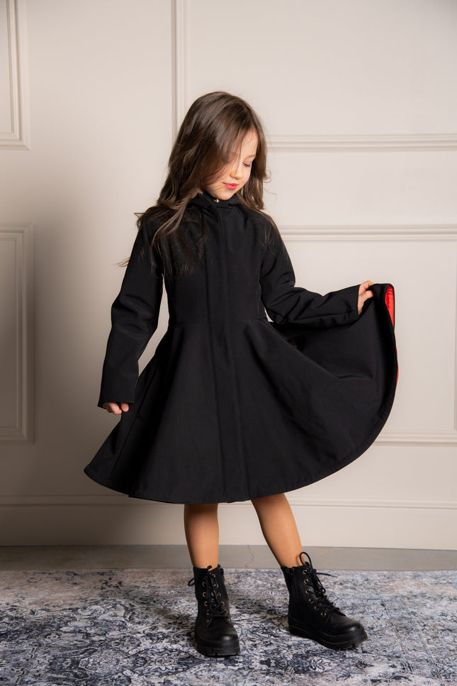 Girls coat with red lining