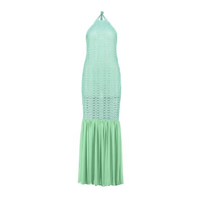 Relax baby be cool | Open Back Crochet Maxi dress green