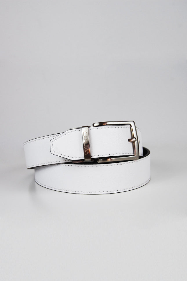 Canussa | Reverse reversible belt – White/Chocolate