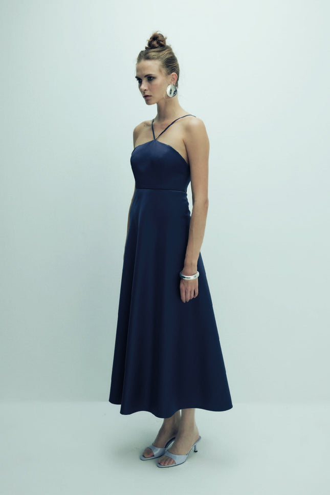 Nazli Ceren | Riley Midi Dress in Midnight Blue