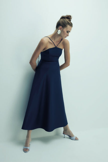 Nazli Ceren | Riley Midi Dress in Midnight Blue