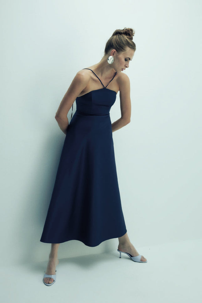 Nazli Ceren | Riley Midi Dress in Midnight Blue