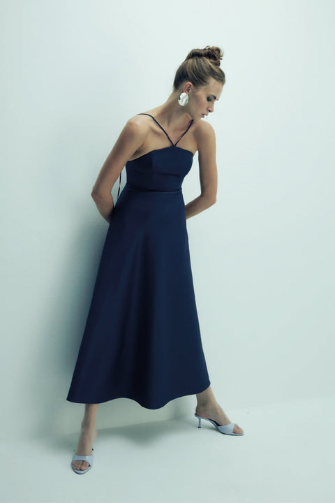 Nazli Ceren | Riley Midi Dress navy blue