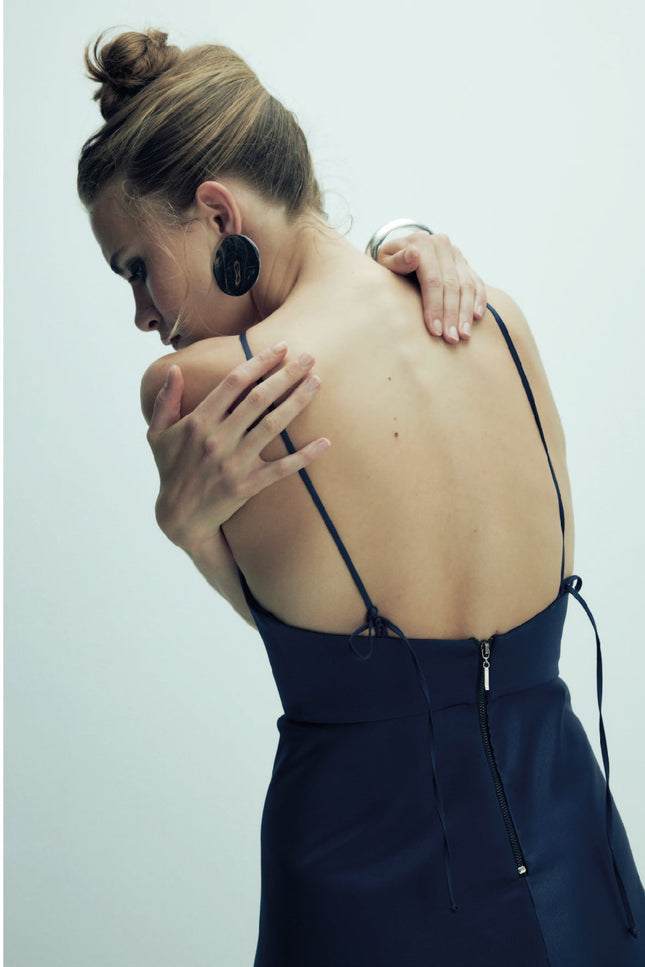 Nazli Ceren | Riley Midi Dress in Midnight Blue