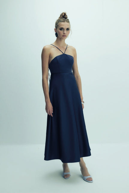 Nazli Ceren | Riley Midi Dress in Midnight Blue