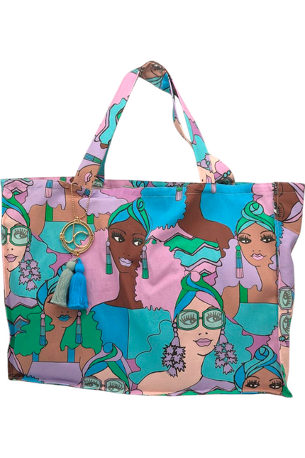 Julia Clancey I Turbanista Azure Tote Tassel Bag
