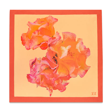 Bess Madrid I Roses From The West Nº 1 - Multicolour Twill Silk Scarf