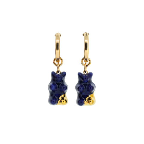 CJ·314 | Royal Blue Gummy Bear Dangle Earrings On Hoops