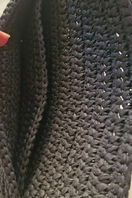 Springmoonatelier | Handwoven Raffia Clutch Wallet – Natural & Black