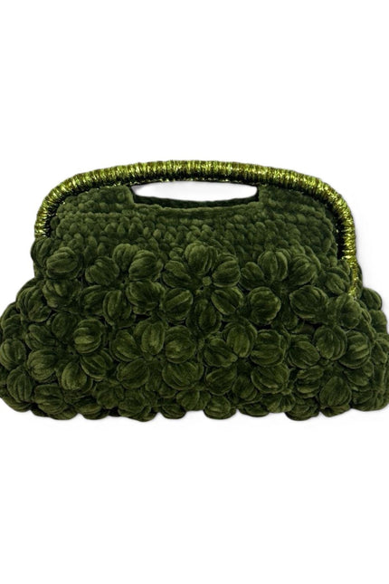 Springmoonatelier | Handmade Velvet Floral Handbag – Statement Crochet Bag