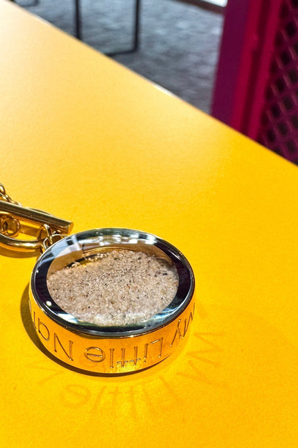 My Little Nature I Handmade Gold Plated Statement Necklace With Natural Beach Sand With Toggle Clasp