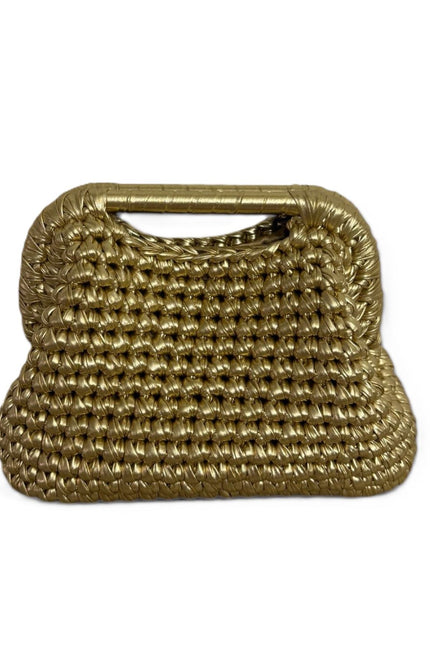 Springmoonatelier | Handmade Metallic Crochet Handbag – Statement Evening Bag