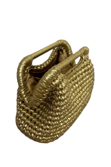 Springmoonatelier | Handmade Metallic Crochet Handbag – Statement Evening Bag
