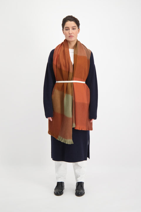 Alpaca Loca | Scarf Blocked Cinnamon, Terracotta and Brown