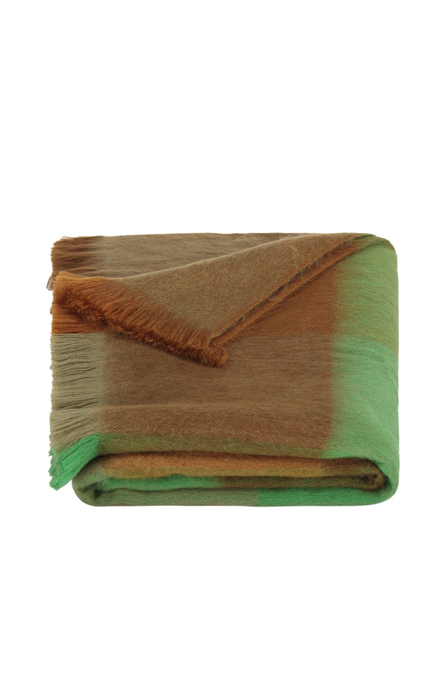 Alpaca Loca | Scarf Blocked Green, Brown and Naturals