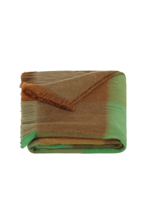 Alpaca Loca | Scarf Blocked Green, Brown and Naturals