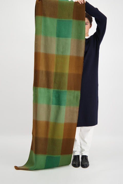 Alpaca Loca | Scarf Blocked Green, Brown and Naturals
